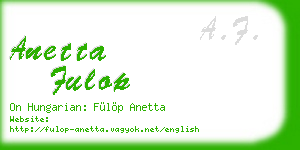 anetta fulop business card